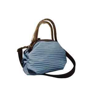 POPCORNGREEN摺疊旅行袋組(波浪皺褶系列天空藍)折疊旅行袋+糖果包