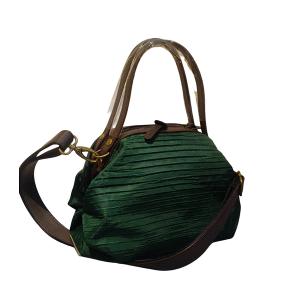 POPCORNGREEN TRAVELBAG(旅行袋)組 波浪皺褶系列/翠墨綠-旅行袋(L)+糖果包(S)