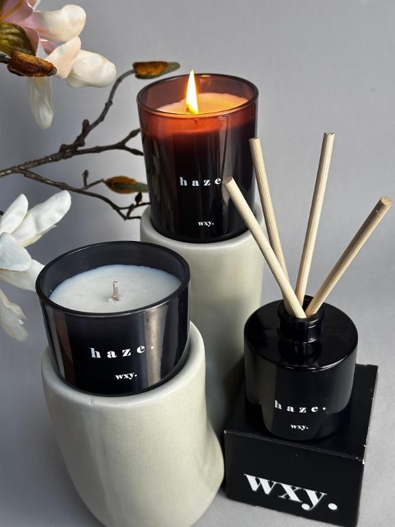 英國wxy 經典瓶裝蠟燭-haze.廣藿香&麻/200g