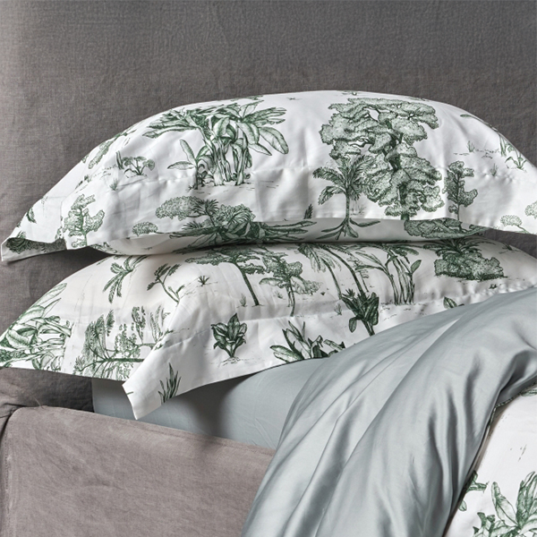 線上特賣｜【寬庭】葡萄牙原裝長纖棉印花寢飾｜綠蔭叢林 加大