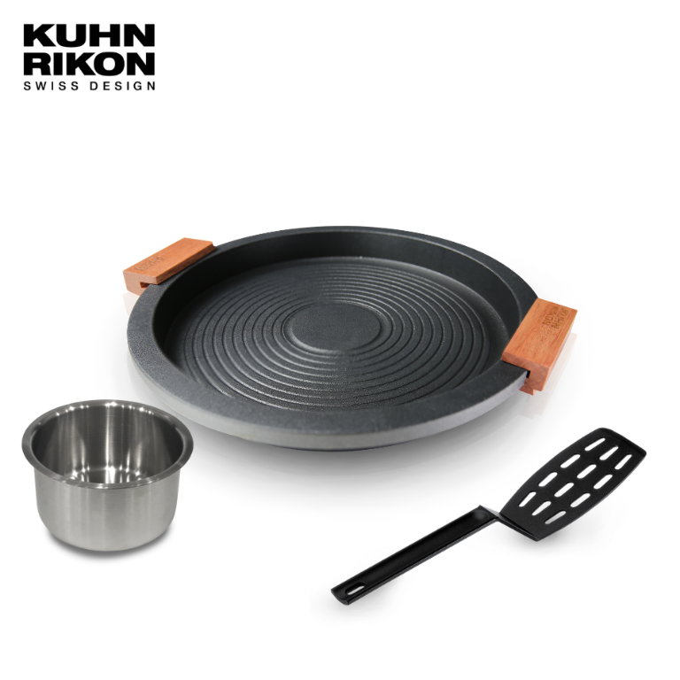 瑞康屋節能多工煎烤盤石墨黑+可導磁小火鍋450ML+瑞士平煎鏟不沾有縫 #2086+UC-1165+2160