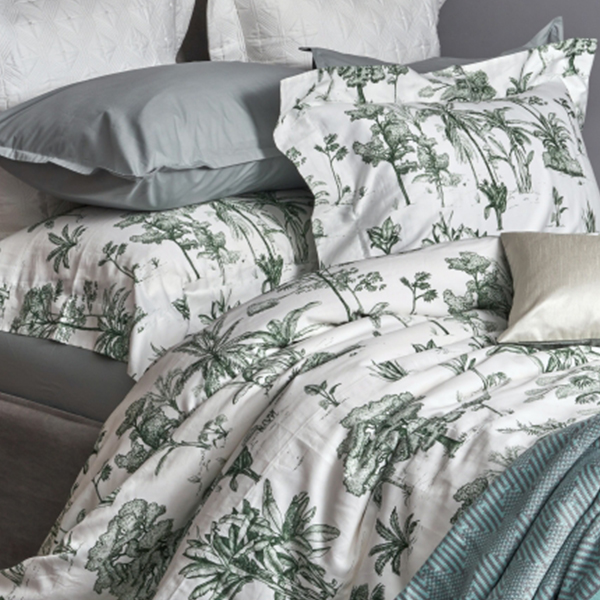 預購-線上特賣｜【寬庭】葡萄牙原裝長纖棉印花寢飾｜綠蔭叢林 雙人