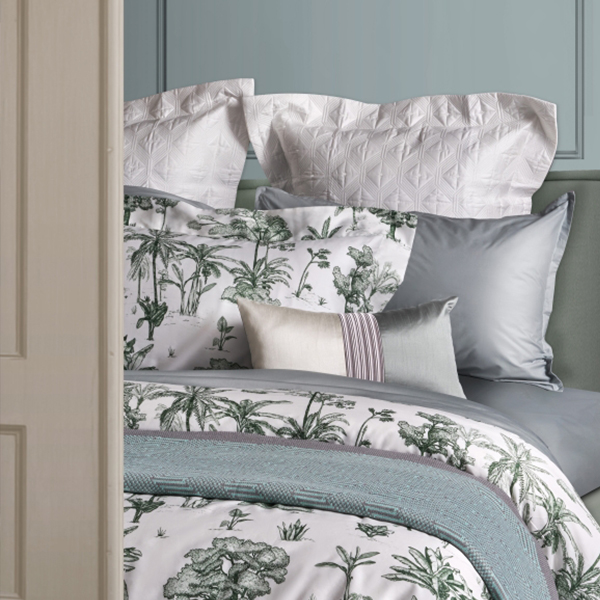 線上特賣｜【寬庭】葡萄牙原裝長纖棉印花寢飾｜綠蔭叢林 加大