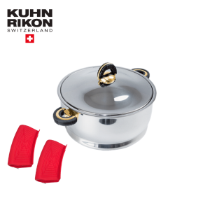 瑞士金典鍋2L贈矽膠隔熱把手套紅X2 #30434+SL005+SL005