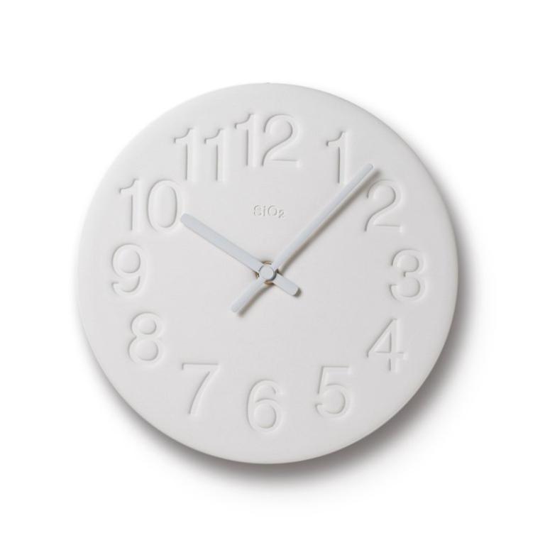 日本 Lemnos Earth 矽藻土時鐘 - 白