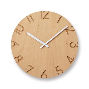 日本 Lemnos Carved Birch 大 樺木時鐘