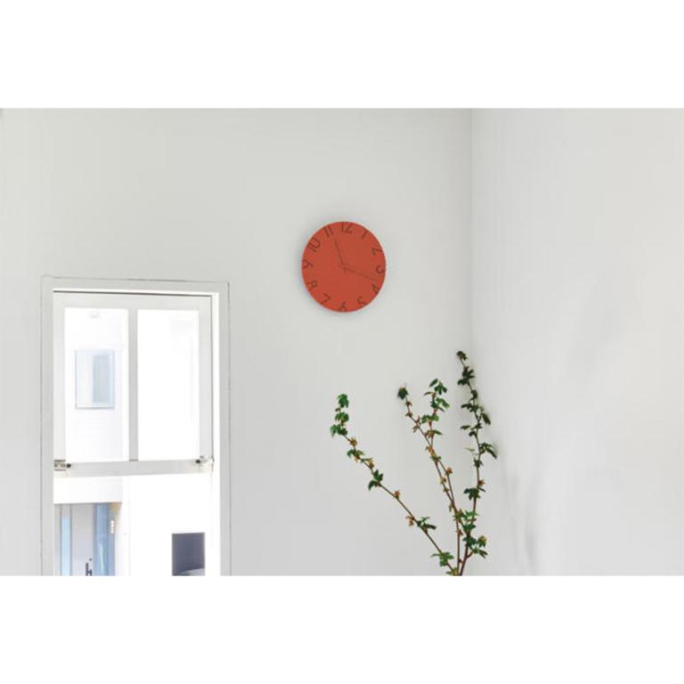 日本 Lemnos Carved Color 大 時鐘 - 紅