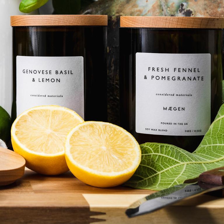 英國M&AElig;GEN Orchard 蠟燭-羅勒&檸檬/240g