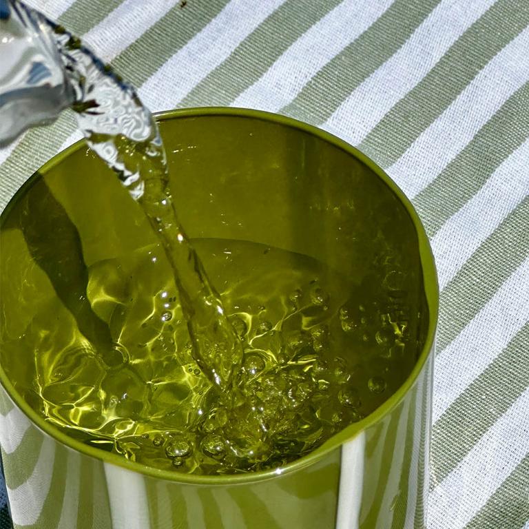 英國M&AElig;GEN Atina 條紋玻璃水杯-綠/350ml