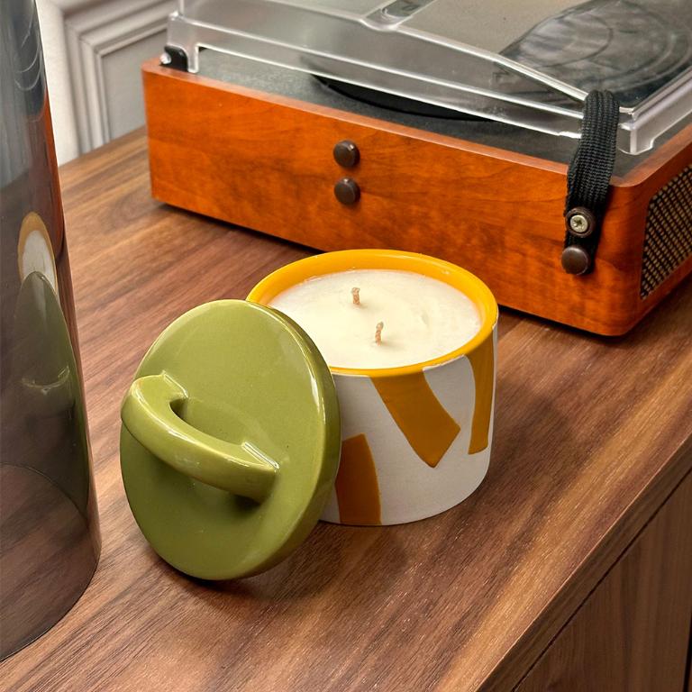 英國M&AElig;GEN Pablo 附蓋陶瓷蠟燭-香柚&鼠尾草/200g