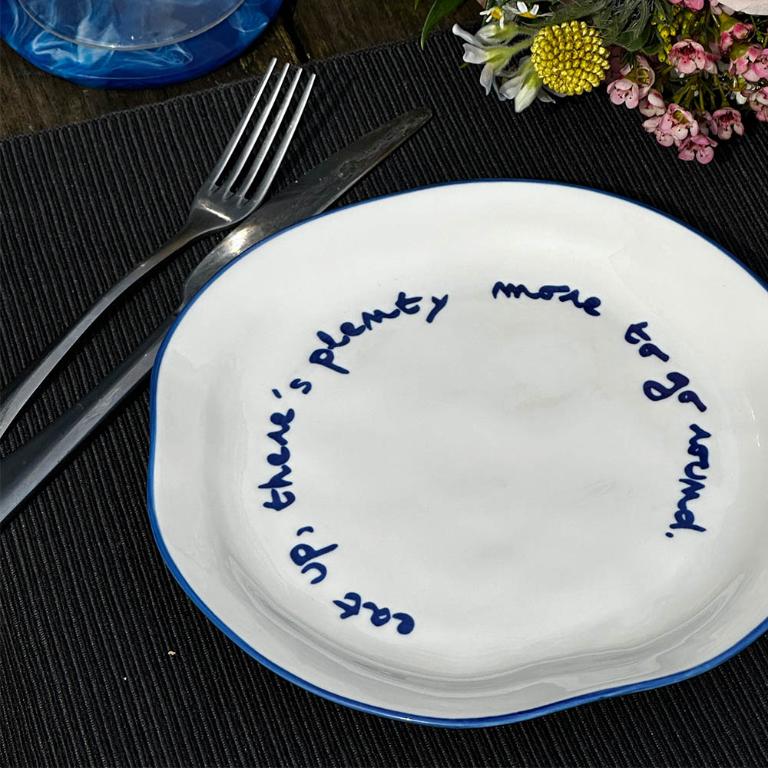 英國M&AElig;GEN 陶瓷主題餐盤-藍