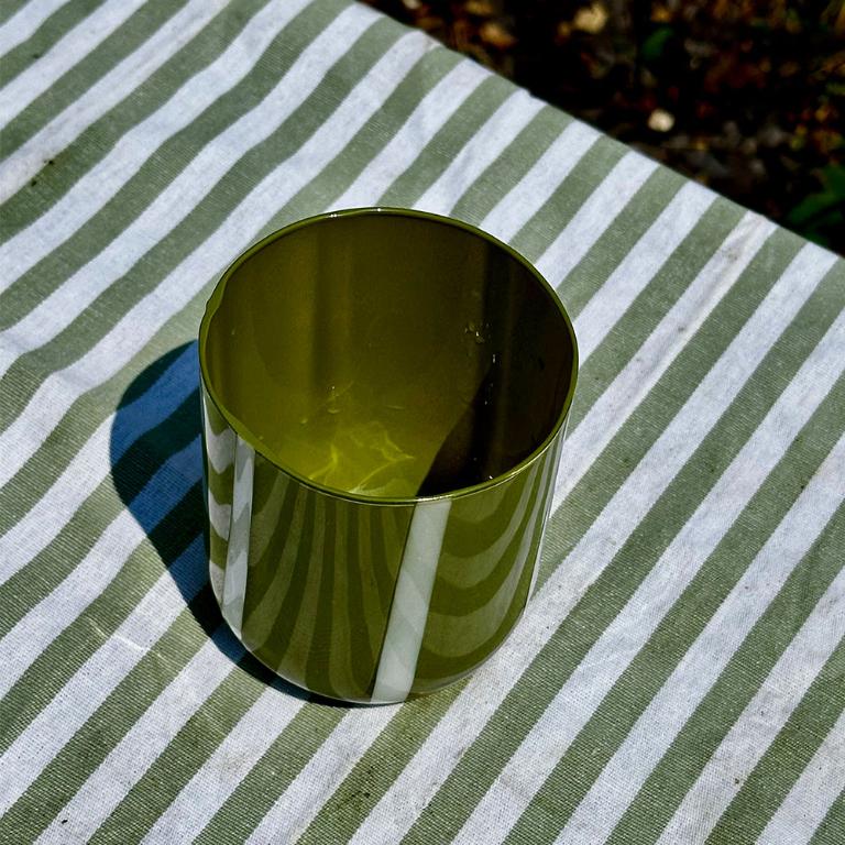 英國M&AElig;GEN Atina 條紋玻璃水杯-綠/350ml