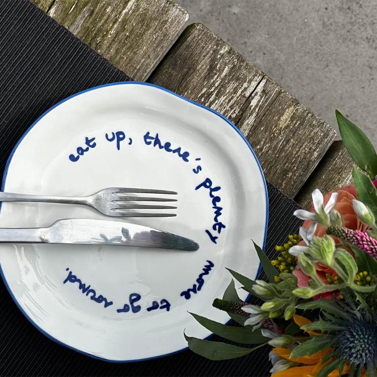 英國M&AElig;GEN 陶瓷主題餐盤-藍