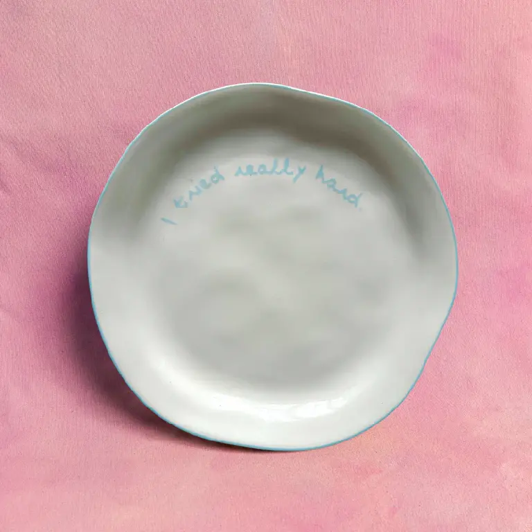 英國M&AElig;GEN 陶瓷主題餐盤-水藍