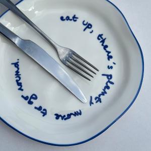 英國M&AElig;GEN 陶瓷主題餐盤-藍