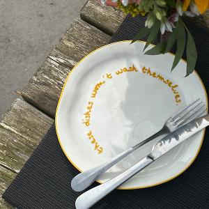 英國M&AElig;GEN 陶瓷主題餐盤-黃