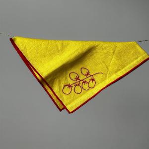 英國M&AElig;GEN 刺繡棉麻餐巾-黃(蕃茄)