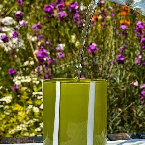 英國M&AElig;GEN Atina 條紋玻璃水杯-綠/350ml