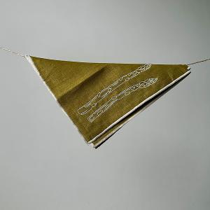 英國M&AElig;GEN 刺繡棉麻餐巾-橄欖綠(蘆筍)