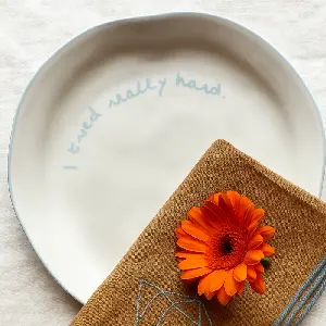 英國M&AElig;GEN 陶瓷主題餐盤-水藍