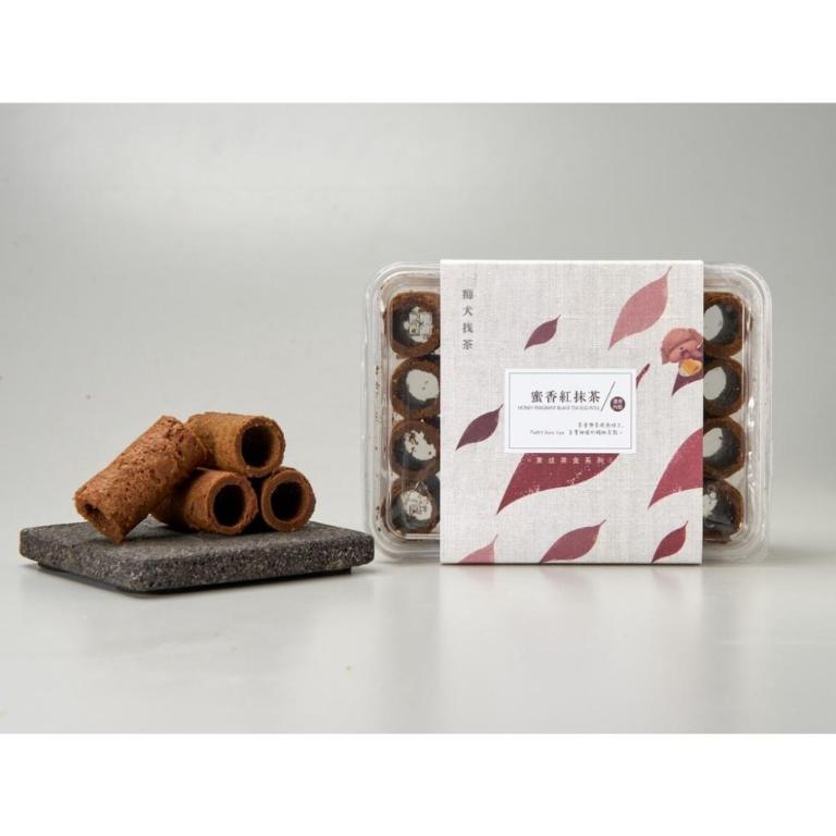 痴犬找茶系列-(包種原味/蜜香紅抹茶/包種抹茶)蛋捲｜任選二盒