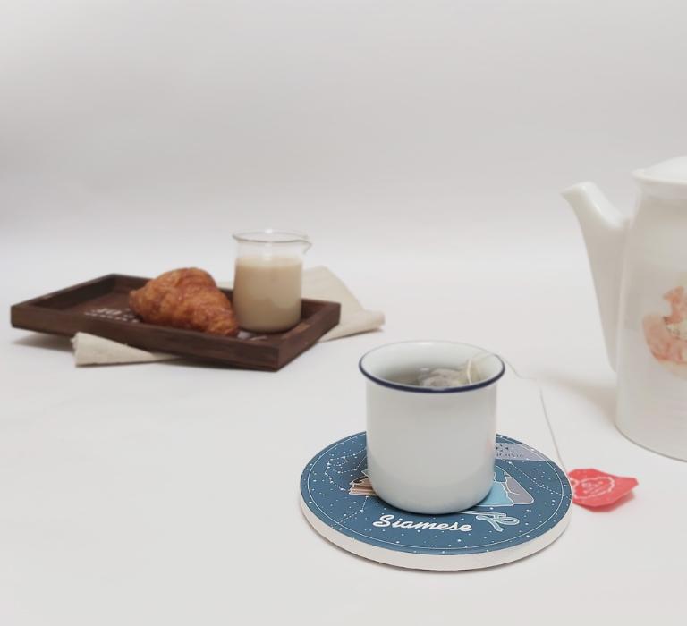台灣 EPOCHSIA 陶瓷寵物吸水杯墊-暹邏貓