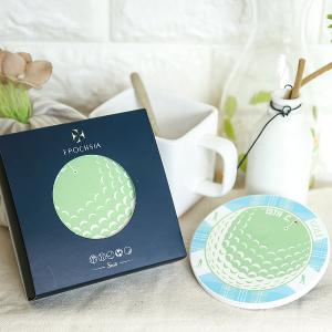 台灣 EPOCHSIA 陶瓷運動吸水杯墊-高爾夫球