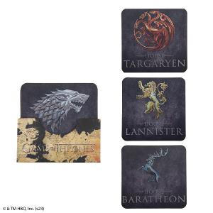 官方授權｜《權力遊戲Game of Thrones》經典家徽軟木杯墊 (4入組)