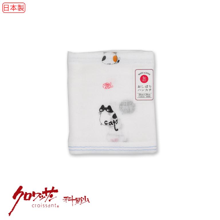 日本今治布紅魚貓方巾 33x38公分