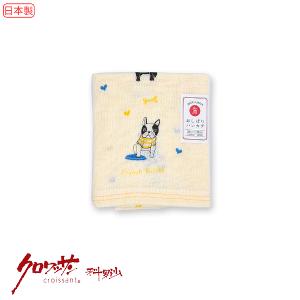 日本今治布法鬥犬方巾 黃33x38公分