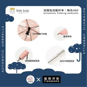 《 伸港老順 X 富雨洋傘 》hahababy聯名 迷藏兔 自動傘 防風雨傘 雨傘特價 晴雨傘 時尚傘 H60