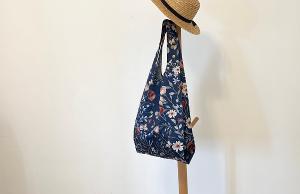 花叢派對 購物袋-深藍(L)