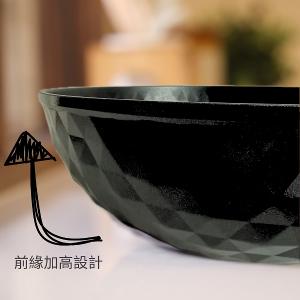 【Korea King】韓國製 Diamond X 鈦金盾晶鑽不沾深炒鍋28cm-晶鑽黑