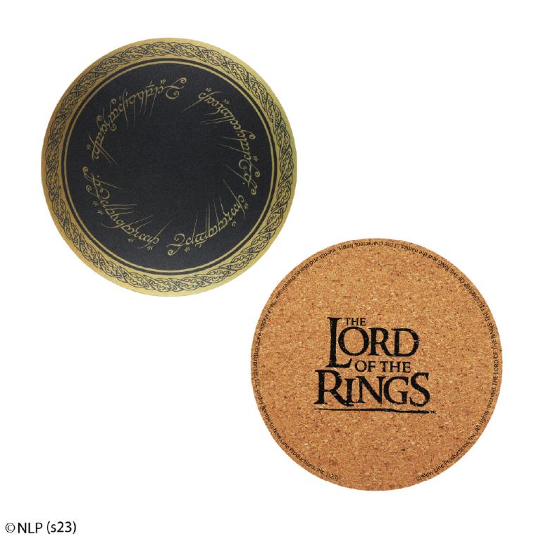 預購8/15到貨_官方授權｜《魔戒 LOTR》中土傳奇符文軟木杯墊4入組/附專屬收納盒