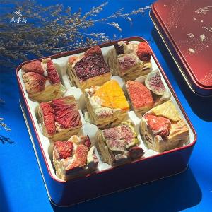 【嫣紅花火】中秋節天然低糖綜合果乾眠雪酥禮盒(18入)