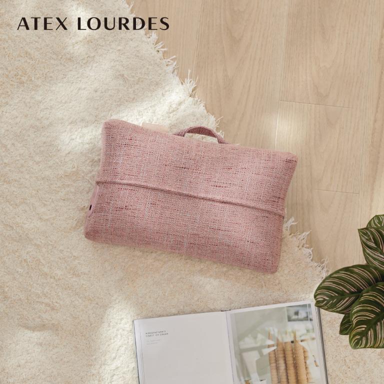ATEX LOURDES MINI 3D彈力按摩枕 AX-HCL318(野莓裸粉/奶茶栗色)