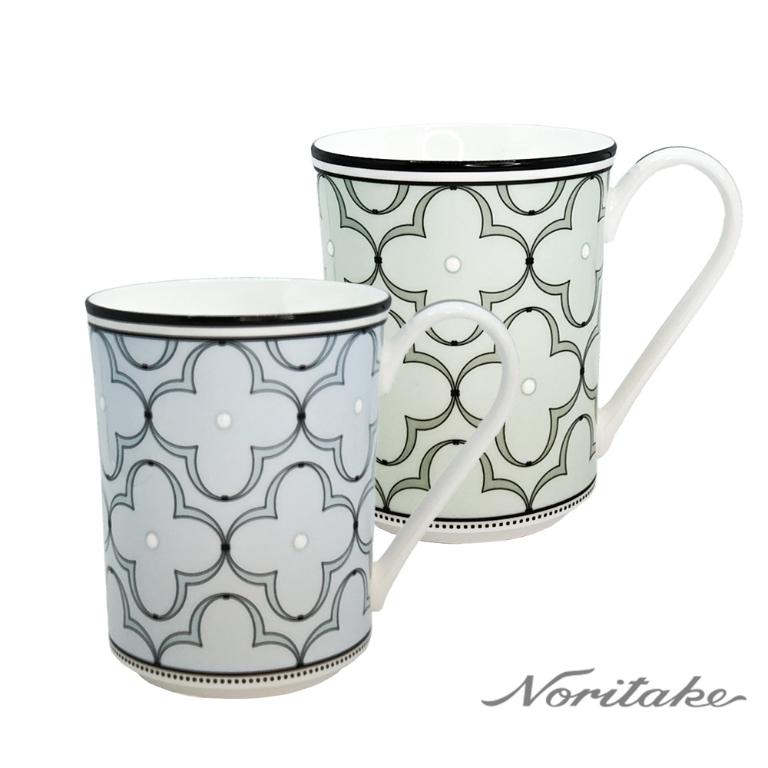 Noritake 春頌-馬克杯2入組(藍色+綠色)(精緻禮盒)(骨瓷)