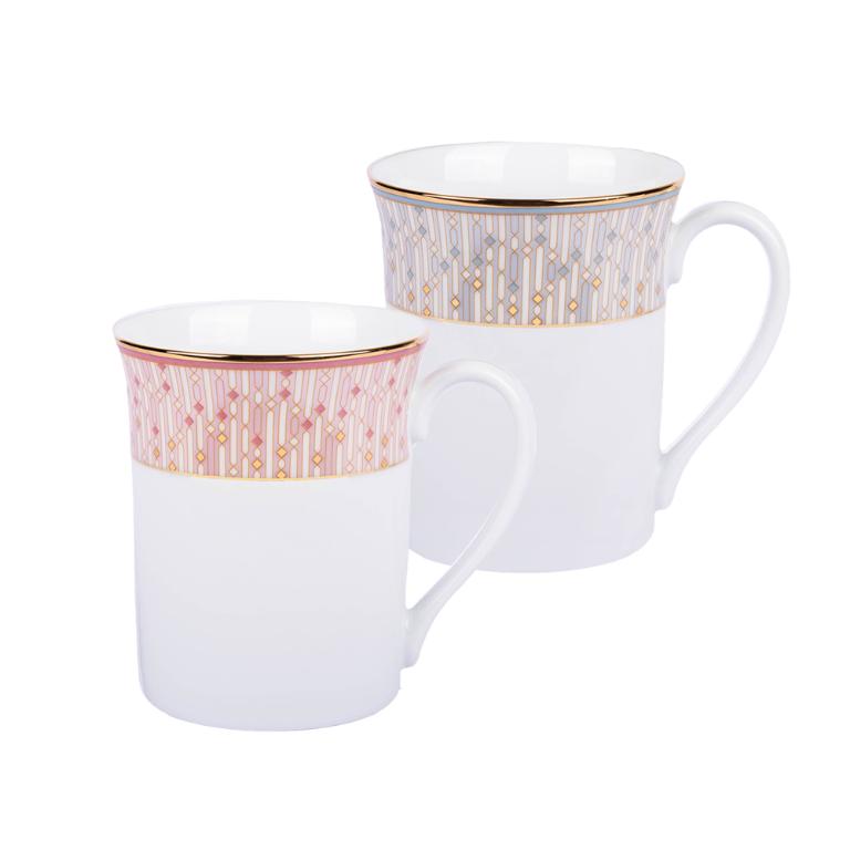 Noritake 流光輕語-馬克杯2入組(粉色+藍色)(精緻禮盒)