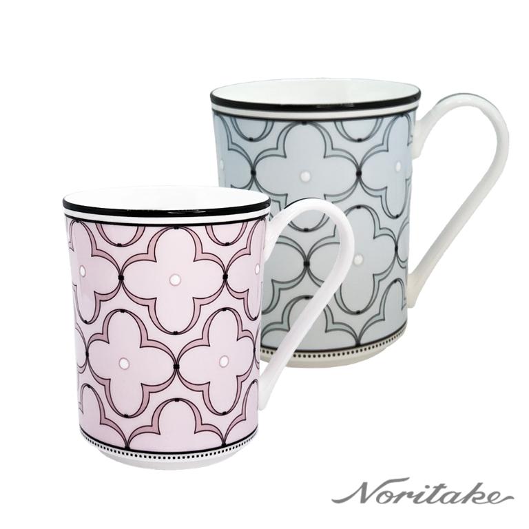 Noritake 春頌-馬克杯2入組(藍色+粉色)(精緻禮盒)(骨瓷)