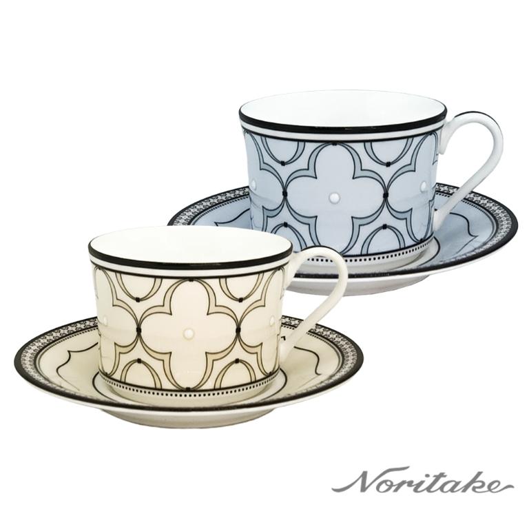 Noritake 春頌-咖啡對杯(藍色+黃色)(骨瓷)(精緻禮盒)