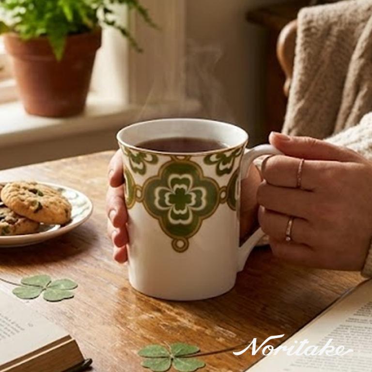 Noritake 彩韻四葉草-馬克杯310ml(綠色)