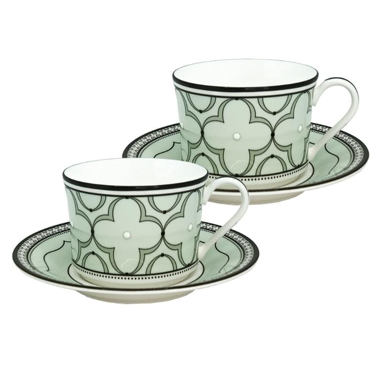Noritake 春頌-咖啡對杯(綠色+綠色)(精緻禮盒)(骨瓷)