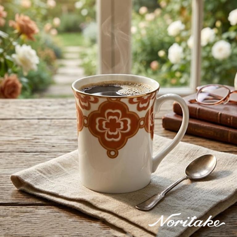Noritake 彩韻四葉草-馬克杯310ml(橘色)