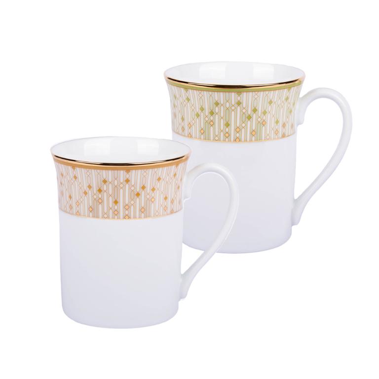 Noritake 流光輕語-馬克杯2入組(橘色+綠色)(精緻禮盒)