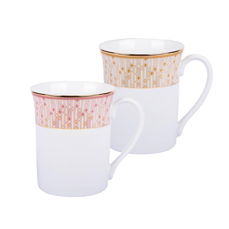 Noritake 流光輕語-馬克杯2入組(粉色+橘色)(精緻禮盒)