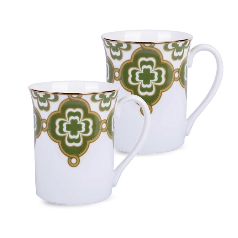 Noritake 彩韻四葉草-馬克杯2入組(綠色)(精緻禮盒)