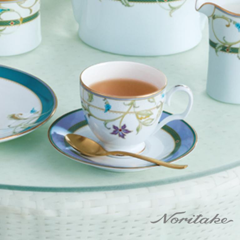 Noritake 藍堇華爾滋-咖啡對杯(精緻禮盒)