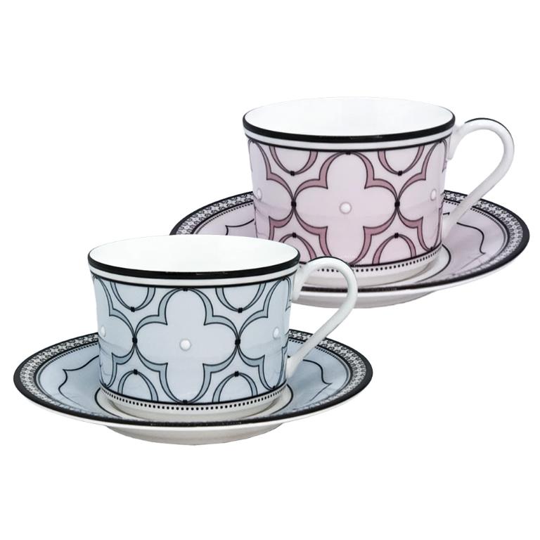 Noritake 春頌-咖啡對杯(藍色+粉色)(骨瓷)(精緻禮盒)