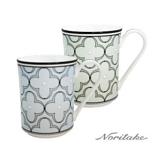 Noritake 春頌-馬克杯2入組(藍色+綠色)(精緻禮盒)(骨瓷)