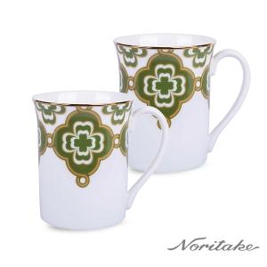 Noritake 彩韻四葉草-馬克杯2入組(綠色)(精緻禮盒)
